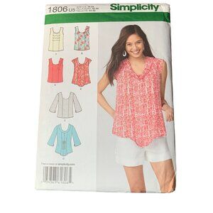Simplicity 1806 Sewing Pattern Womens Shirt Tops Size 16-24 uncut